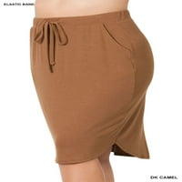 Zenana Women & Plus elastični struk Duljina koljena Tulip Hem Midi suknja sa bočnim džepovima i samopouzdanim