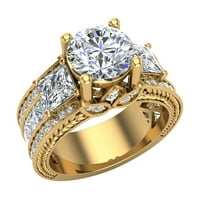 Zaručnički prsten za žene 4. Carat prošlo prisustvo Budući stil 14k zlato