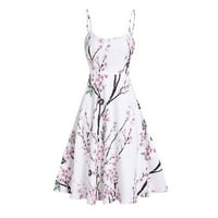 Ženska odijela modna odijela Ženska modna ljetna V-izrez kratki rukav cvjetni tisak patentnih zatvarača sa zatvaračem Comfy stil