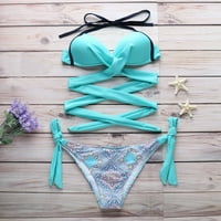 Push up podstavljeni grudnjaci kupaći kupaći seksi žene bikini set kupaći kostim crni m