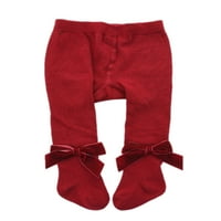 Gureui novorođenče djeca djevojaka za bebe jesen zimske tople pantyhose, slatke ruffled čarape strijeljene rebraste pletene gamaše s bowknot-om