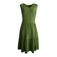 HHEI_K haljine za žene Ženska bez rukava elastična haljina s elastičnom strugom ljetne ženske čvrste