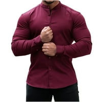 Vikakioze muške košulje od labave majice dugih rukava okrugli vrat casual vrhovi tipke CARDIGAN Muška majica Moda