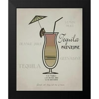 Greene, taylor crna modernog uokvirenog muzeja Art Print pod nazivom - Tequila Sunrise slojeviti