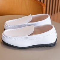 DMQupv vodene čizme za dječju cipele s ravnim dnom mekom ne klizanje na haljini cipele Udobne toddler dječake kišne cipele cipele bijele 9.5