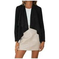 Ženska jakna s dugim rukavima vruća prodaja čišćenja Ženska rever Solid Color Fau Deerskin Velvet Short Cardigan Jacket Top