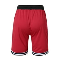 Kratke hlače AAYOMET MENS Active Comfy Workout Teretana Elastični kratkih zrnaca tereta, crvena 3xl
