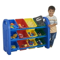 ECR4KiDS 3-nivoski organizator sa kantima, igračka za skladištenje, plavom, asortiranom