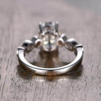 Artdeco 1. Carat Moissite i dijamantni zaručni prsten u 10k bijelo zlato