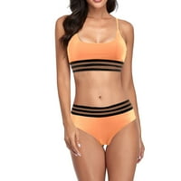 Baycosin kupaći kostim za žene bikini žene vintage print bandeau zavoj bikini set push up brazilski