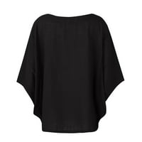 Ženski vrhovi Ljetni casual kratki rukav CRAT CACT LASE SOLID BLUZE T-majice crna 3xl