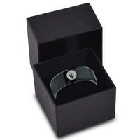 Tungsten Trident oružje koplje prsten za prsten za muškarce Žene Udobnost Fit crni ošireni rub polirani