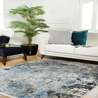 Moderna tepih, kućni dekor tepih, okrugle sobe tepih, plava modernu prostirku, kućni dekorativni tepih