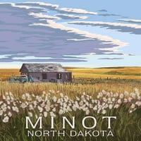 Minot, Sjeverna Dakota, pšenično polje i baraj