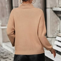 Trendvibe ženski rukav ležerni ženski pad i zima labav džemper poliester solidne boje ženske labave