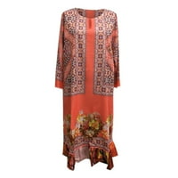 Sayhi sunčane haljine za žene casual v izrez s dugim rukavima rufffle cvjetne točne haljine Boho Print