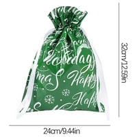 VerPetridure Nova božićna kolica za božićnu torbu od aluminijske folije poklon torba zelena slova 24