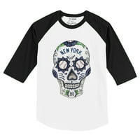 Toddler Tiny Turpap bijeli crni New York Yankees Sugar Skull Majica rubane majica