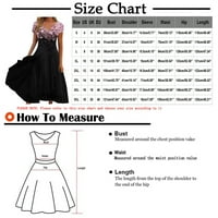 Haljine za žene plus veličine haljine casual tiskani vid V-izrez kratki rukav obložen velikim dugim crnim s