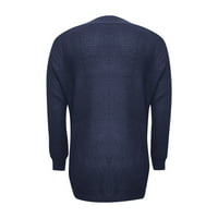 Apepal Womens Dukseri Cardigan džemperi za žene Ženska puna boja Looja džemper jakna Klint Cardigan