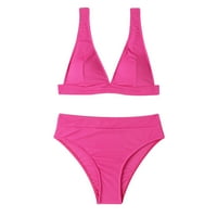 Ženski kupaći kostimi Control plus veličina kupaći komič za kupaće modne seksi solidni kostimi Bikini Split kupaći kostim set vruće ružičaste m