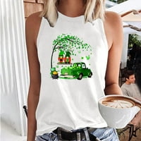Ženska tiskana ležerna u ležernom okruglom proljetnom proljetnom majicom bez rukava na vrhu majica bez rukava Hot6SL4874974
