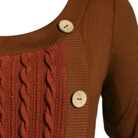 Aiyomet ženski kardigan čvrsti botton pachwork asimetrični vrhovi džemper