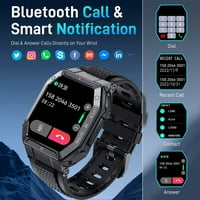 Za Samsung Galaxy A 5G vojni pametni sat za muškarce, 1,85in HD vanjski taktički sportski sportovi robusni smartwatch, fitness tracker sat s otkucajem srca, monitor za spavanje