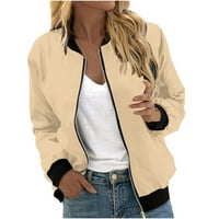 Deagia Womens Fleece Jacket casual modni ispisani džepni kaput ženska lagana jakna s 14122