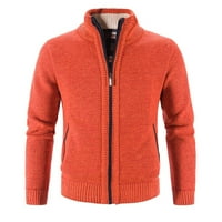 Dukseri za muškarce Moderni fit džemper Cardigan Casual Turtleneck Slatke džempere Narančasta XL