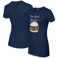 Ženska sitna repa mornarica New York Yankees Burger majica