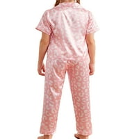 Malene dječje djevojke svile satenske majice kratkih rukava dugačke hlače pidžama set