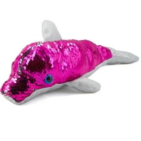 12 Mermaid Flip Sequin duphin plišana plišana punjena životinja, novost reverzibilni sekfin delfin za