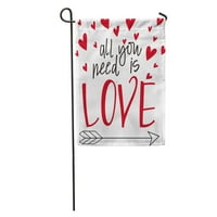 Crvena pjesma Sve što trebate je ljubavna tekstova arrow Kupids Day ručni vrt Zastava za zastavu Kućni