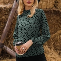 Jesen odjeća za žene Ženske vrhove Žene Moda Ležerne prilike Polka Dot Print V- izrez dugih rukava labava