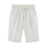 Cleance u iznosu od $ cotonie ženske plus veličine pamučne kratke hlače Ljeto casual pune boje kratke hlače za koljena kratke hlače sa džepovima