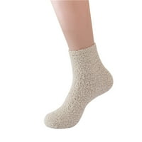 Ženske čarape Zimske bombonske boje cijevi Coral podne boje tople čarape za žene