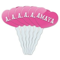 AMAYA Heart Love Cupcake Picks Toppers - Set od 6