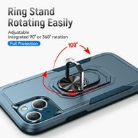 iPhone futrola ,? rotiranje prstenastog stalka robusno lagano tanak, otporan na udarce otporan na udarce, otporan na udarce za iPhone 13, plavo