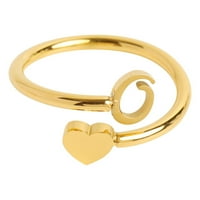 Početno pismo prstena za srce srce Jednostavna moda Popularni dodaci