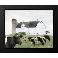 Deiter, lori crni moderni uokvireni muzej umjetnički ispis pod nazivom - kravlje skupljanje