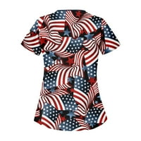 Ljetne vruće majice za žene Ženska dana za neovisnost od ispisana radna odjeća s kratkim rukavima s