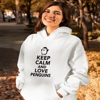 Budite mirni, ljubavni penguini kapuljač za žene -Spideals dizajnira, ženski medij