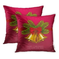 Jingle zvona zimsko zlato crvena podružnica od crvenog luka i firme sretan Božić sretni jastučni predmeti