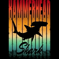 HAMMERHEAD SHARK JUNIORS Crni grafički tee - Dizajn od strane ljudi L