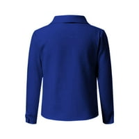 Jiyugala kaputi za žene jesen i zimska ured pune boje rever s dugim rukavima slim fit casual majica nepravilni hem malom odijelo