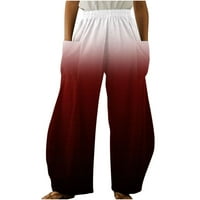 Plus veličine široke pantalone za noge sa bočnim džepovima Ženska modna casual pune boje bager-labave plaže Boho pantalone