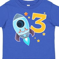 Inktastični raketni prostor Brod sretan treći rođendan poklon dječaka majica ili majica mališana