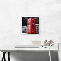 Red London England Telefon Kiosk Booth Canvas Art Print - Veličina: 12 12