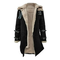 Yueulianxi Muške plus veličina zimski kaput rever ovratnik dugih rukava kožna jakna od vintage zgušnjavanja